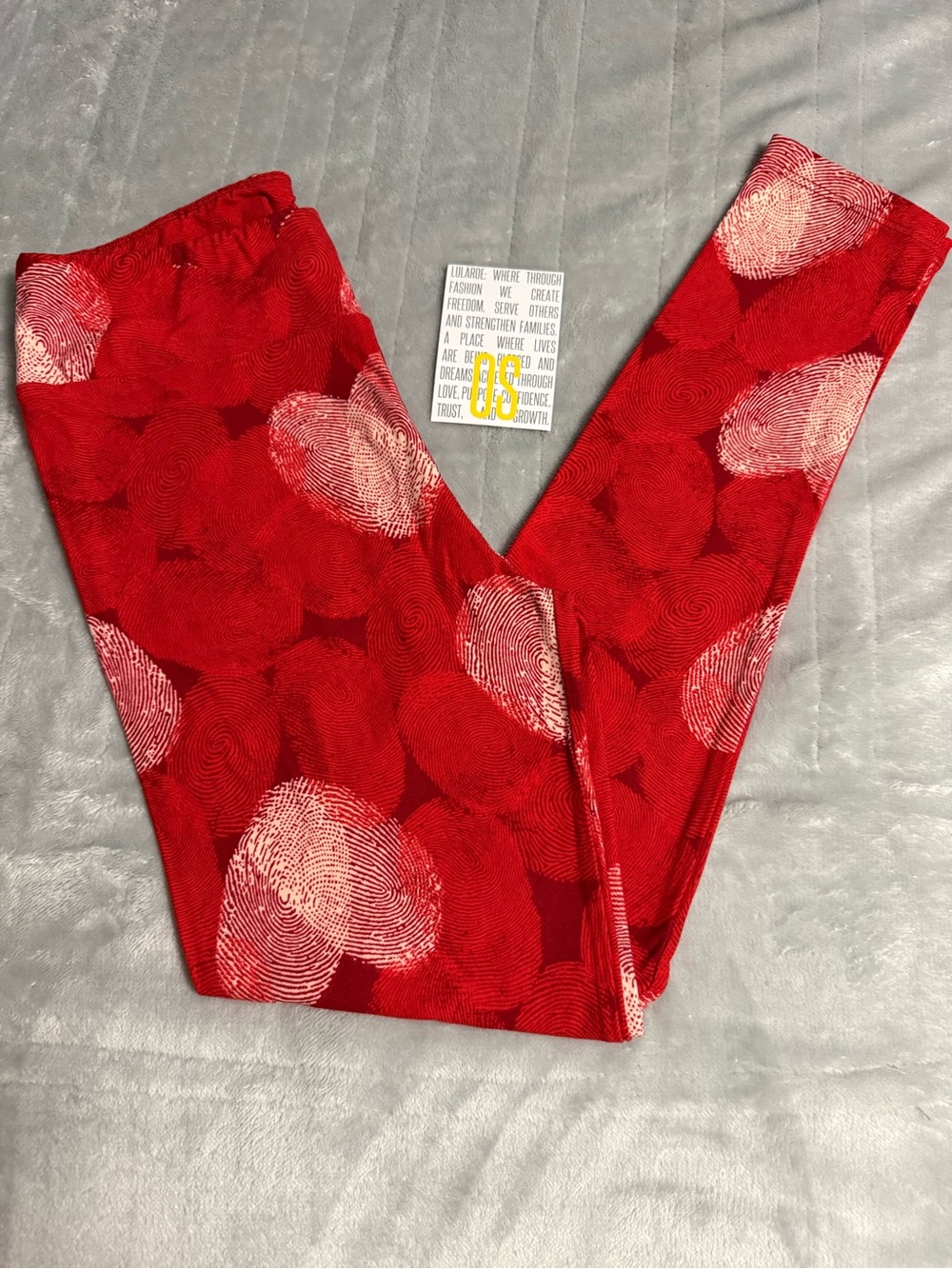 New OS Lularoe Valentine Hearts fingerprint leggings!